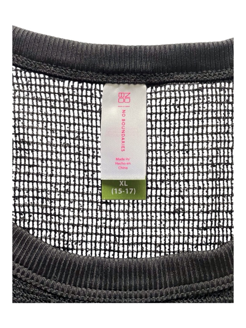 no boundaries Girls Youth Black Mesh Top, XL 15-17. - Picture 4 of 7